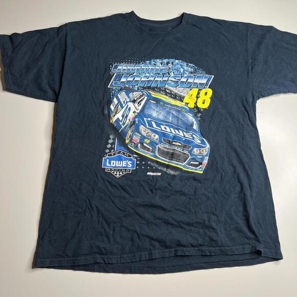 Jimmie Johnson #48 Lowe’s Racing NASCAR T-Shirt Hendrick Motorsports Blue XL - Picture 1 of 6